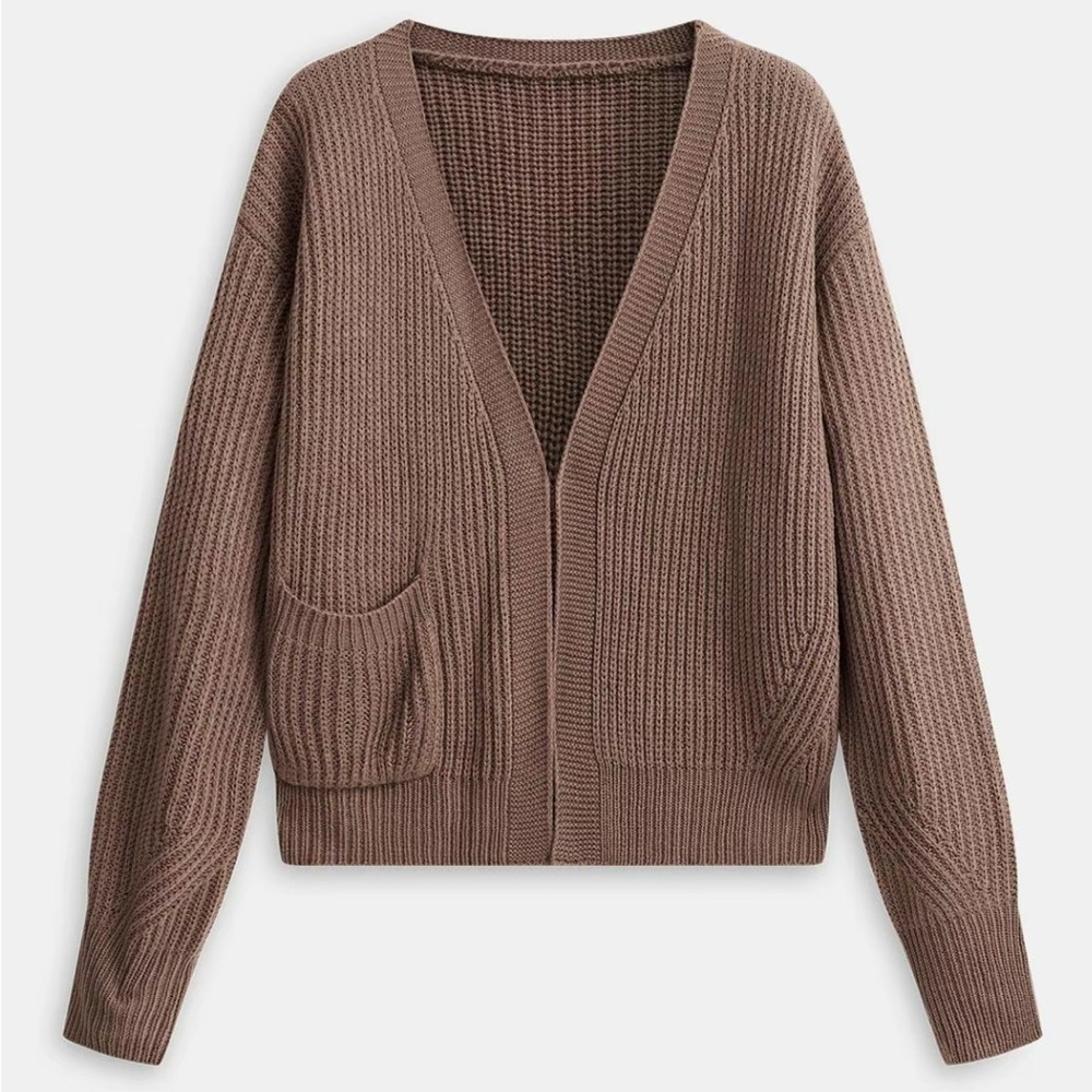 Women's Tan light brown knitted cardigan